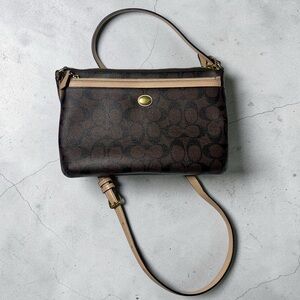 Coach Peyton Leather Crossbody Signature Bag